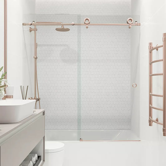 Crystal Brushed Stainless Sliding Shower Door (NJ)