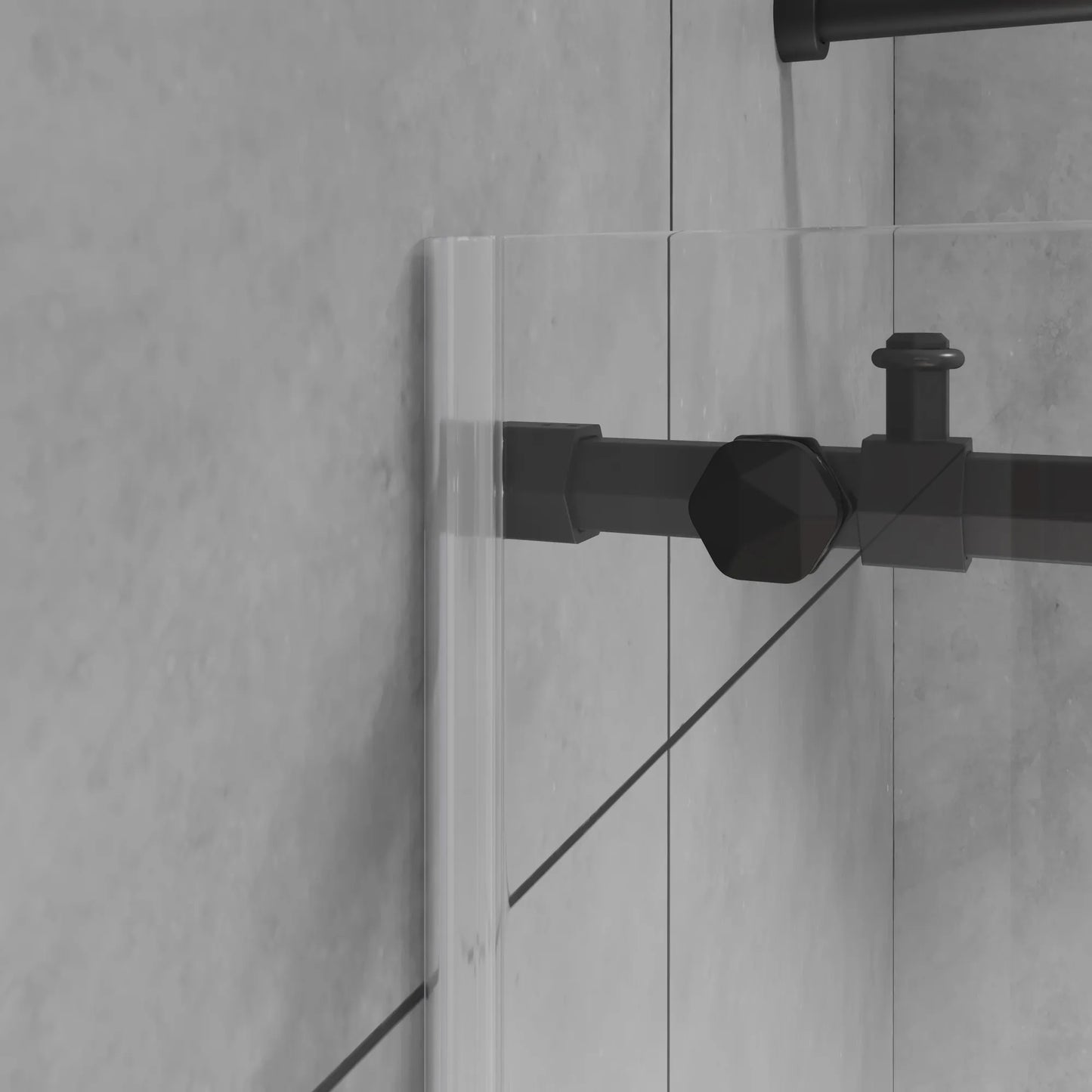 Diamond Matte Black Sliding Shower Door including Installation (NJ)