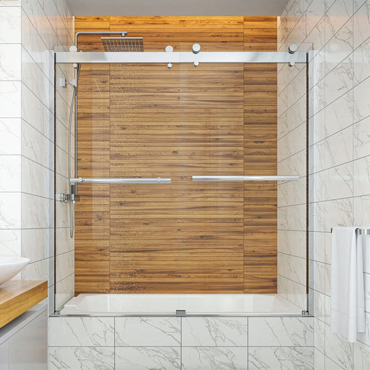 Mara Polished Chrome Bypass Sliding Shower Door (NJ)