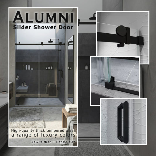 Alumni Matte Black Sliding Shower Door including Installation (NJ)