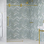 Cosmo Satin Gold Frameless Sliding Shower Door (NJ)