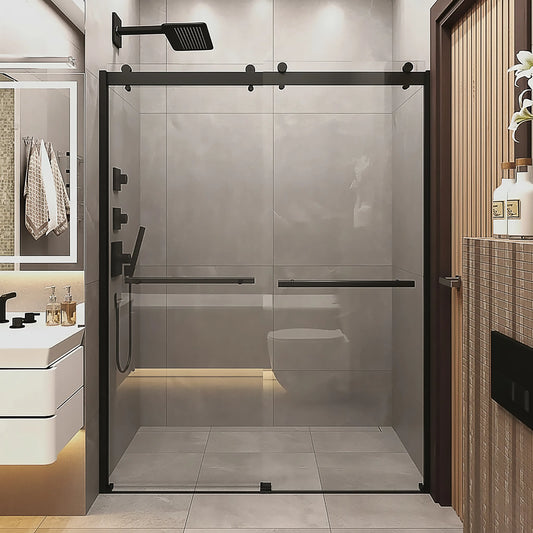 Mara Matte Black Bypass Sliding Shower Door (NJ)