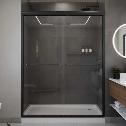Strada Matte Black Bypass Sliding Shower Door including Installation (NJ)