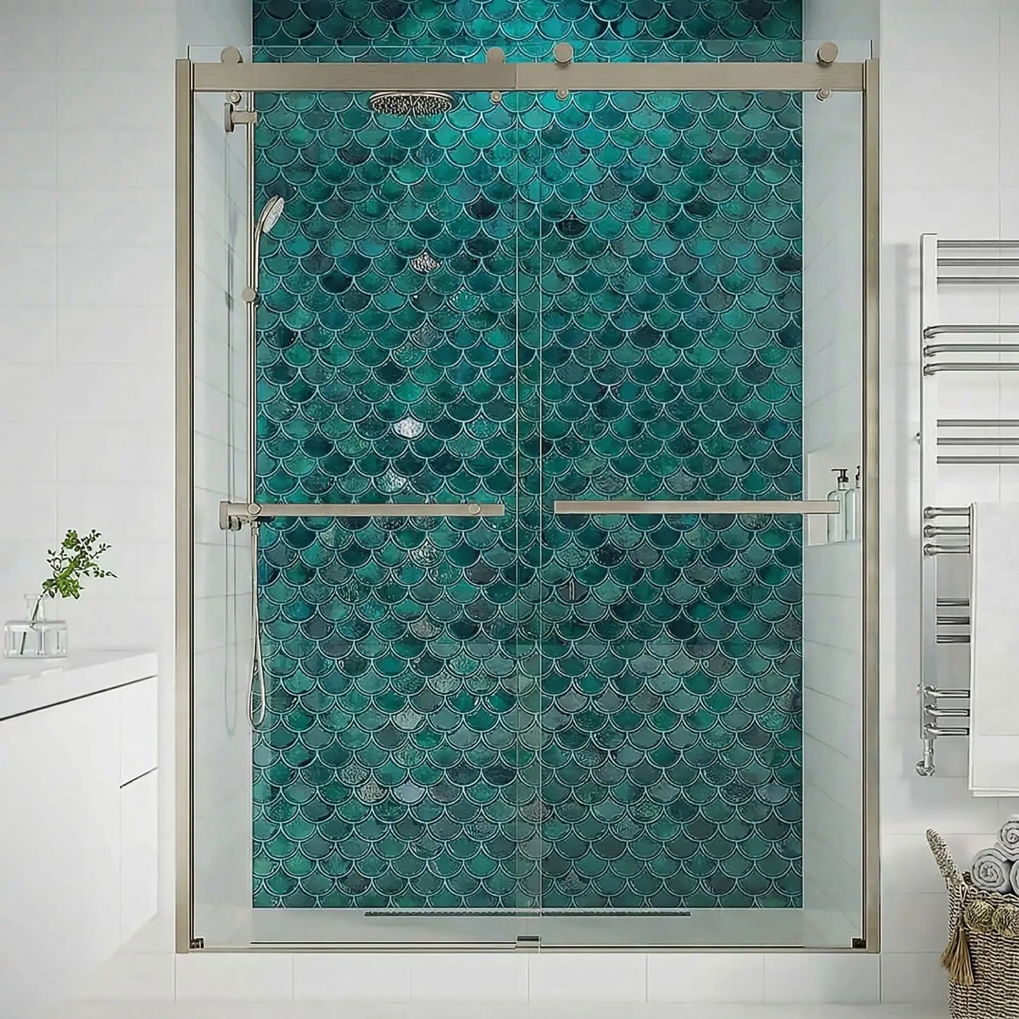 Mara Brushed Nickel Bypass Sliding Shower Door including Installation (NJ)