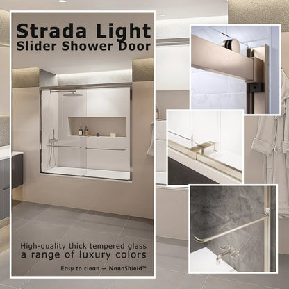 Strada Light Polished Chrome Sliding Shower Door including Installation (NJ)