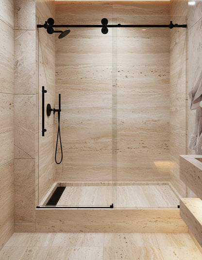 Cosmo Matte Black Sliding Shower Door including Installation (NJ)