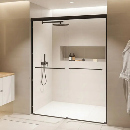 Strada Light Matte Black Sliding Shower Door including Installation (NJ)