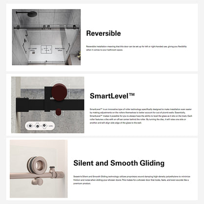 Strada Brushed Nickel Bypass Sliding Shower Door including Installation (NJ)