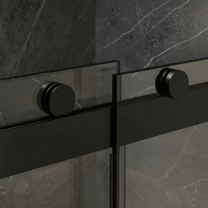Strada Light Matte Black Sliding Shower Door including Installation (NJ)
