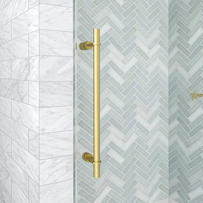 Cosmo Satin Gold Sliding Shower Door including Installation (NJ)