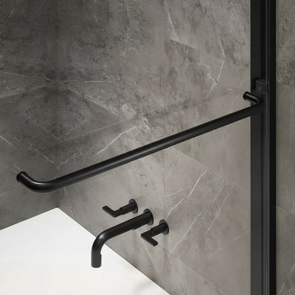 Strada Light Matte Black Sliding Shower Door including Installation (NJ)