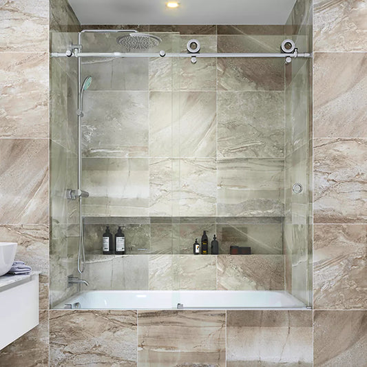 Crystal Polished Stainless Sliding Shower Door (NJ)