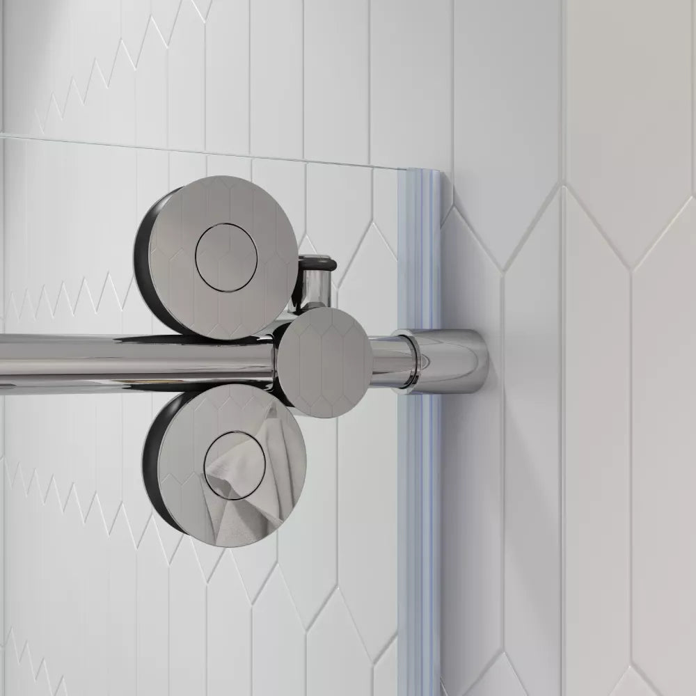 Cosmo Polished Stainless Frameless Sliding Shower Door (NJ)