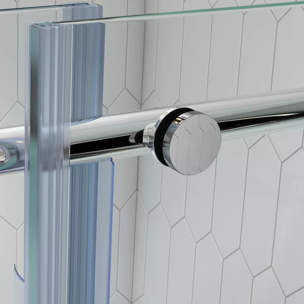 Cosmo Polished Stainless Frameless Sliding Shower Door (NJ)