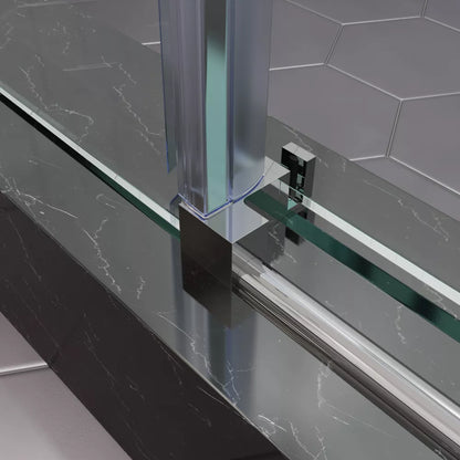 Cosmo Polished Stainless Frameless Sliding Shower Door (NJ)
