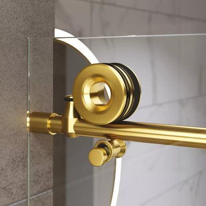 Hugo Satin Gold Sliding Shower Door (NJ)