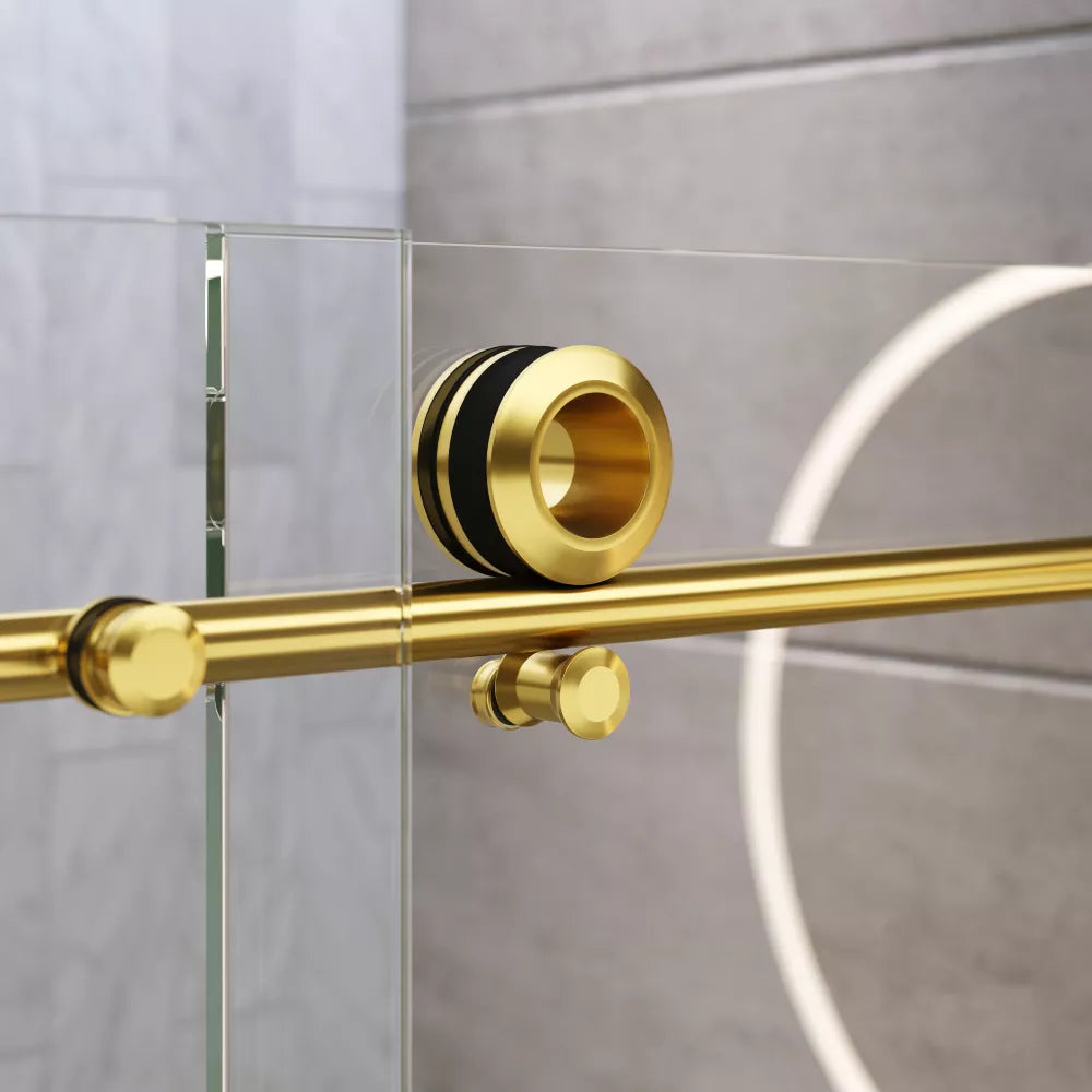 Hugo Satin Gold Sliding Shower Door including Installation (NJ)
