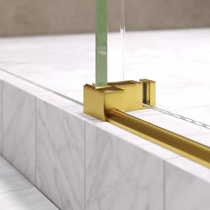 Hugo Satin Gold Sliding Shower Door (NJ)