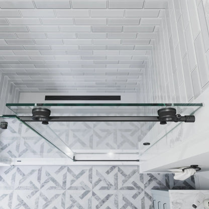 Crystal Matte Black Sliding Shower Door (NJ)