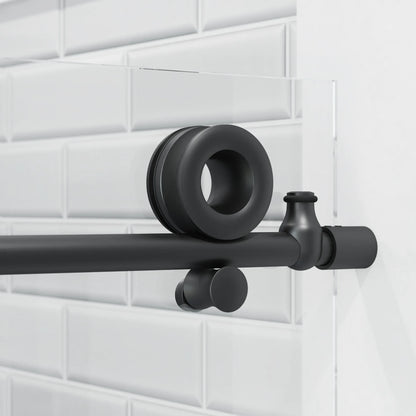 Crystal Matte Black Sliding Shower Door (NJ)