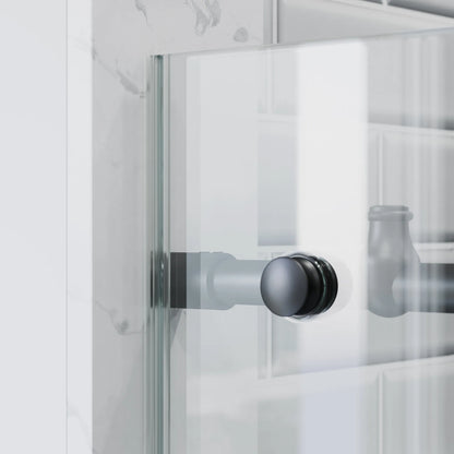 Crystal Matte Black Sliding Shower Door (NJ)