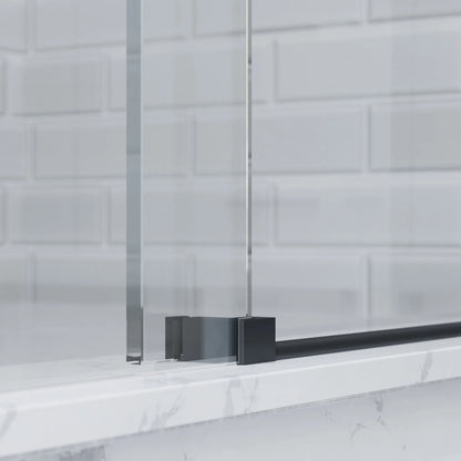 Crystal Matte Black Sliding Shower Door (NJ)