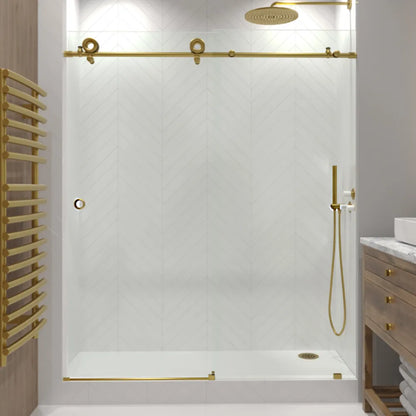 Crystal Satin Gold Sliding Shower Door including Installation (NJ)