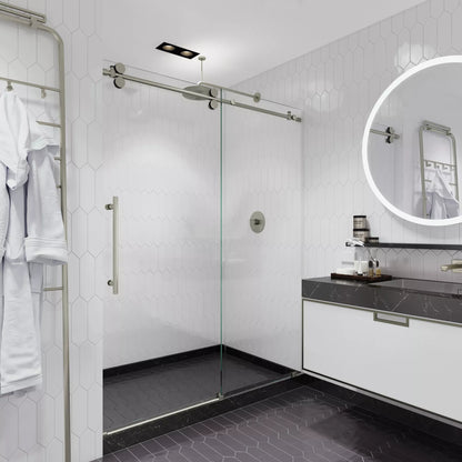 Briza Brushed Stainless Sliding Shower Door (NJ)