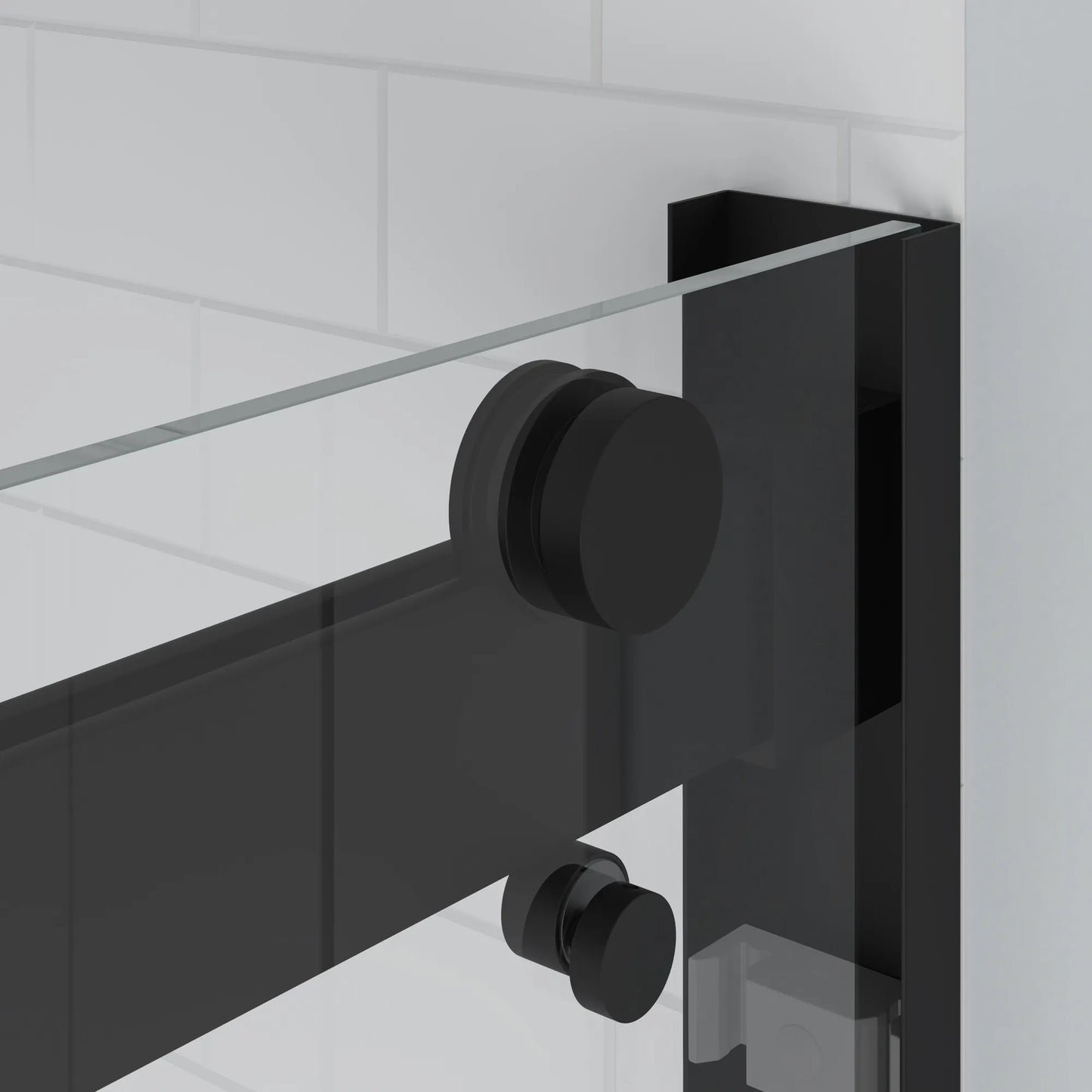 Verona Light Matte Black Bypass Sliding Shower Door (NJ)