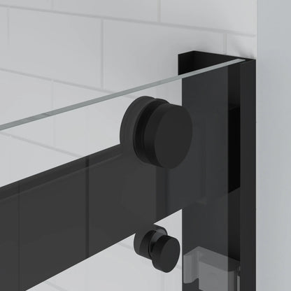 Verona Light Matte Black Bypass Sliding Shower Door (NJ)