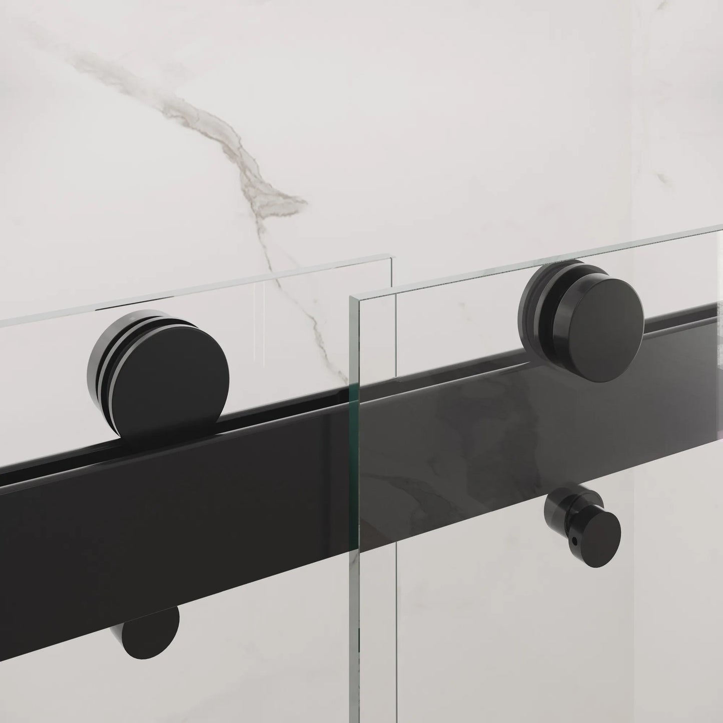 Verona Light Matte Black Bypass Sliding Shower Door (NJ)