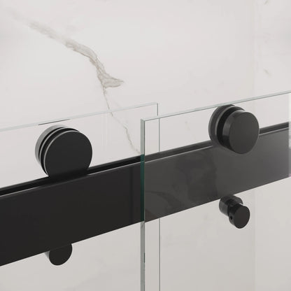 Verona Light Matte Black Bypass Sliding Shower Door (NJ)