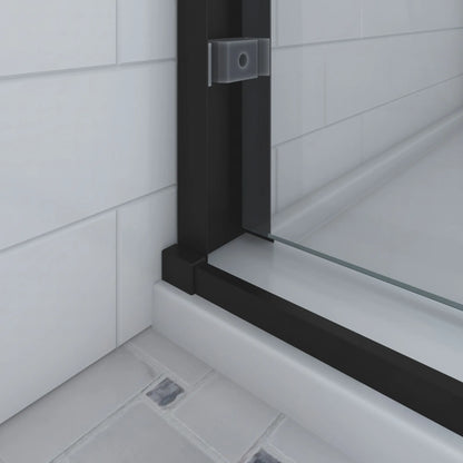 Verona Light Matte Black Bypass Sliding Shower Door (NJ)