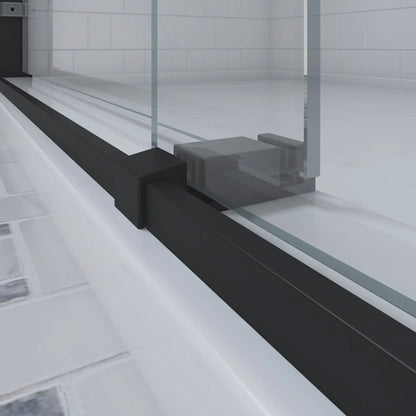 Verona Light Matte Black Bypass Sliding Shower Door (NJ)
