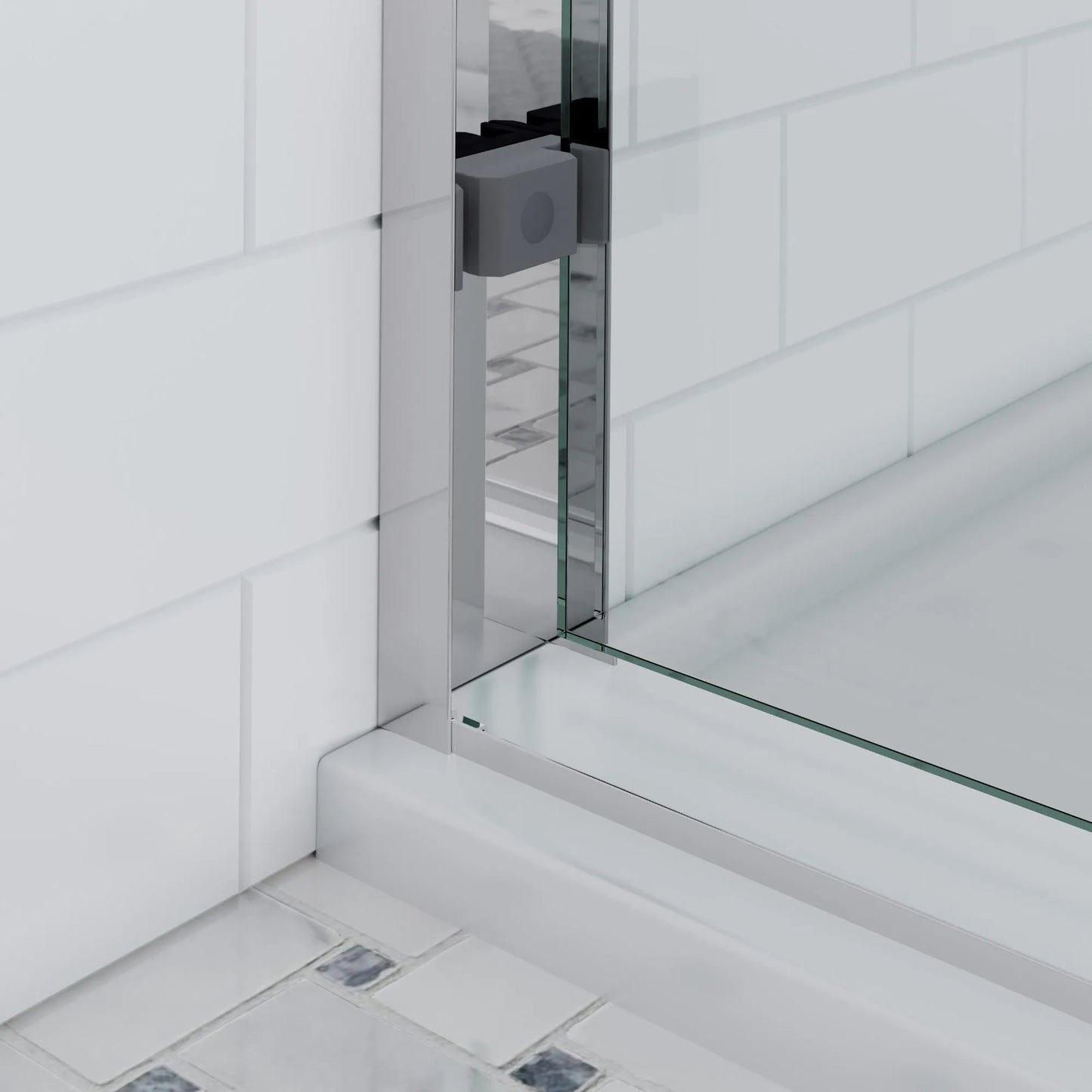 Verona Light Polished Chrome Bypass Sliding Shower Door (NJ)