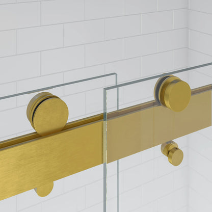 Verona Light Satin Gold Bypass Sliding Shower Door including Installation (NJ)