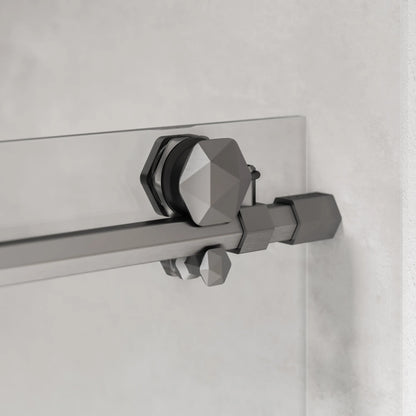 Diamond Brushed Stainless Sliding Shower Door (NJ)