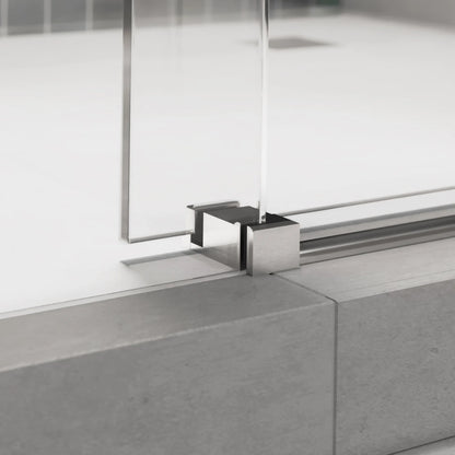 Diamond Brushed Stainless Sliding Shower Door (NJ)