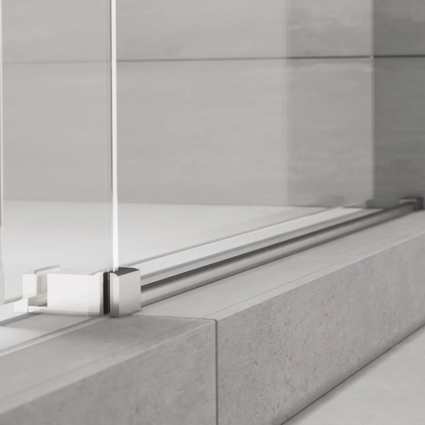 Diamond Brushed Stainless Sliding Shower Door (NJ)