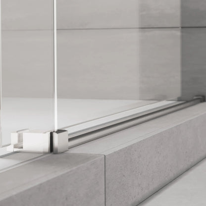 Diamond Brushed Stainless Sliding Shower Door (NJ)