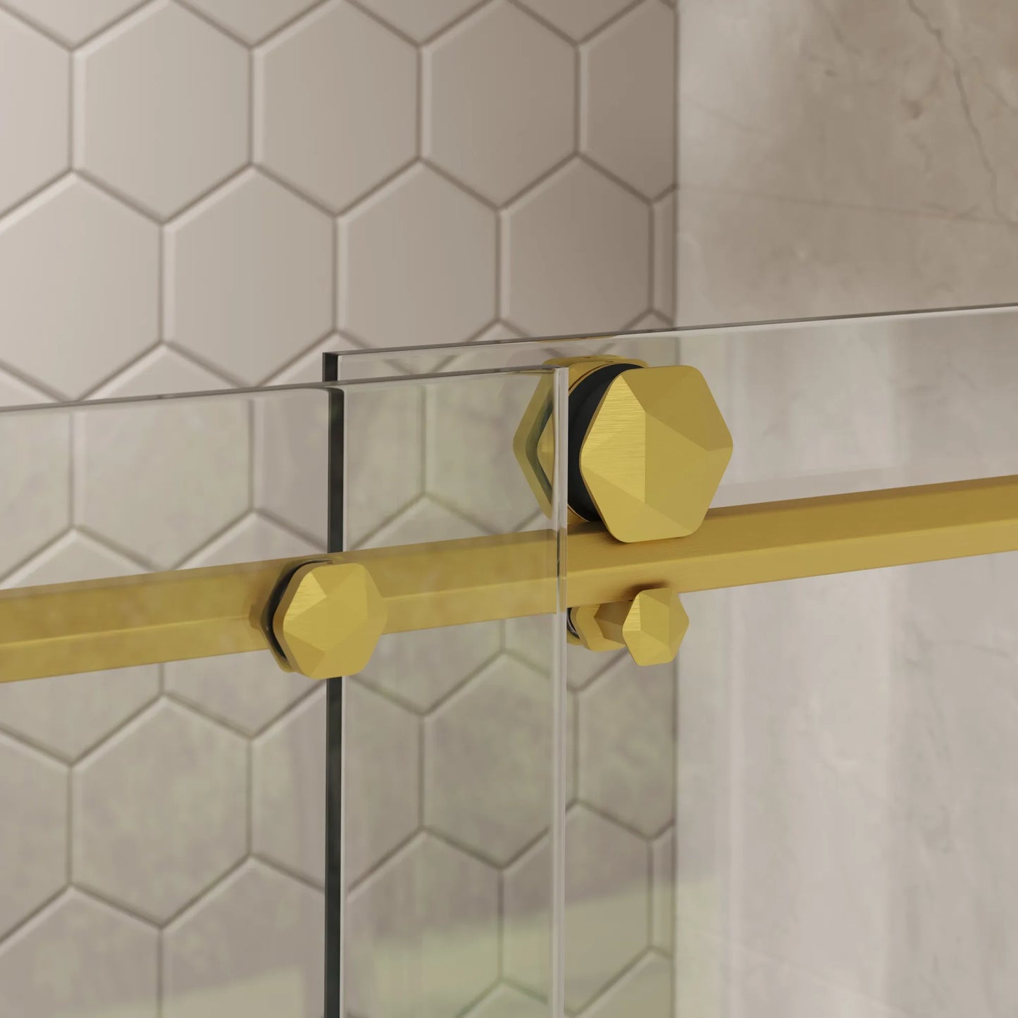 Diamond Satin Gold Sliding Shower Door including Installation (NJ)