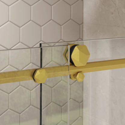 Diamond Satin Gold Sliding Shower Door including Installation (NJ)