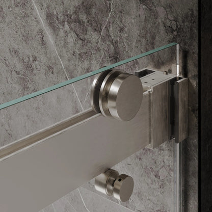 Verona Air Brushed Nickel Bypass Sliding Shower Door (NJ)