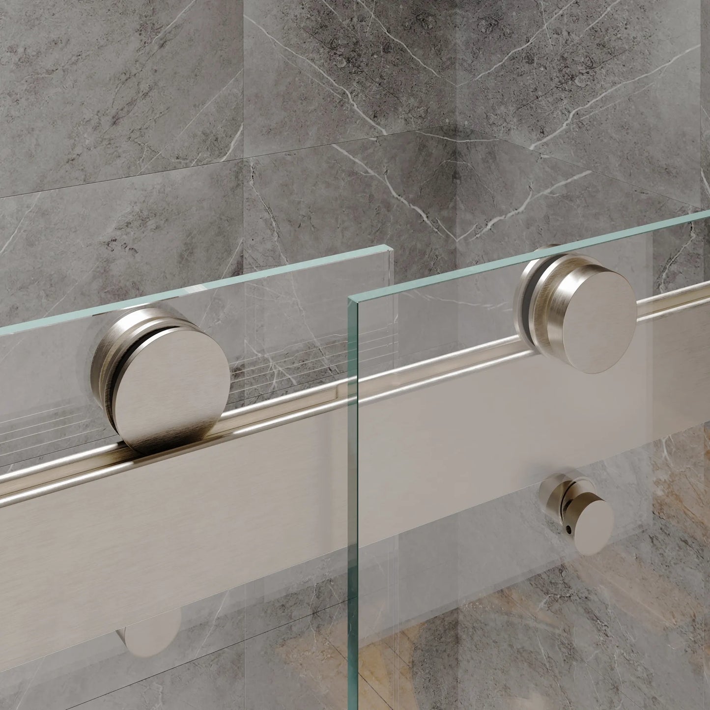 Verona Air Brushed Nickel Bypass Sliding Shower Door (NJ)
