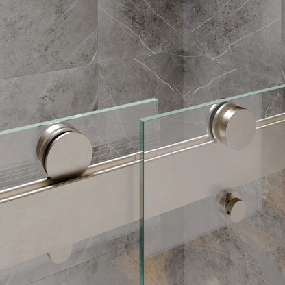 Verona Air Brushed Nickel Bypass Sliding Shower Door (NJ)