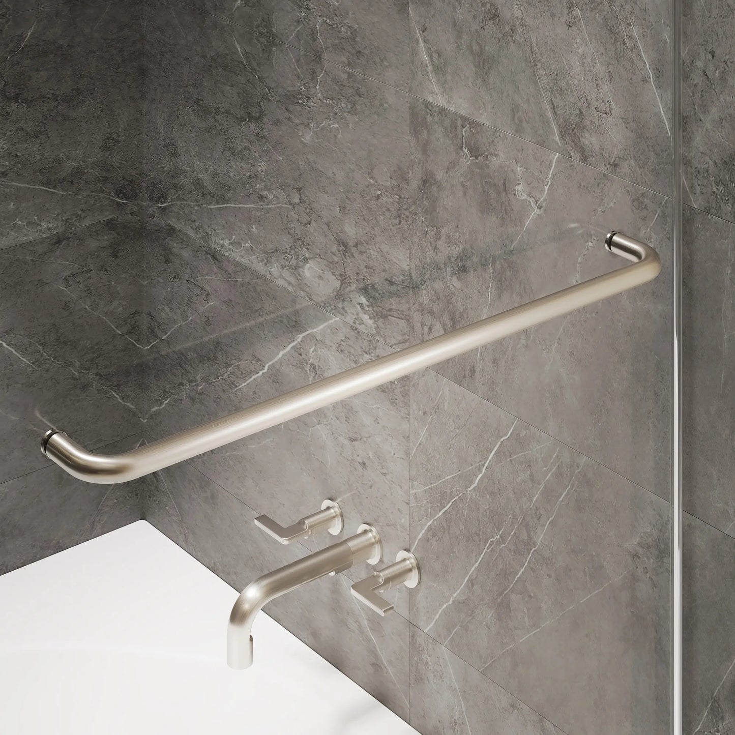 Verona Air Brushed Nickel Bypass Sliding Shower Door (NJ)