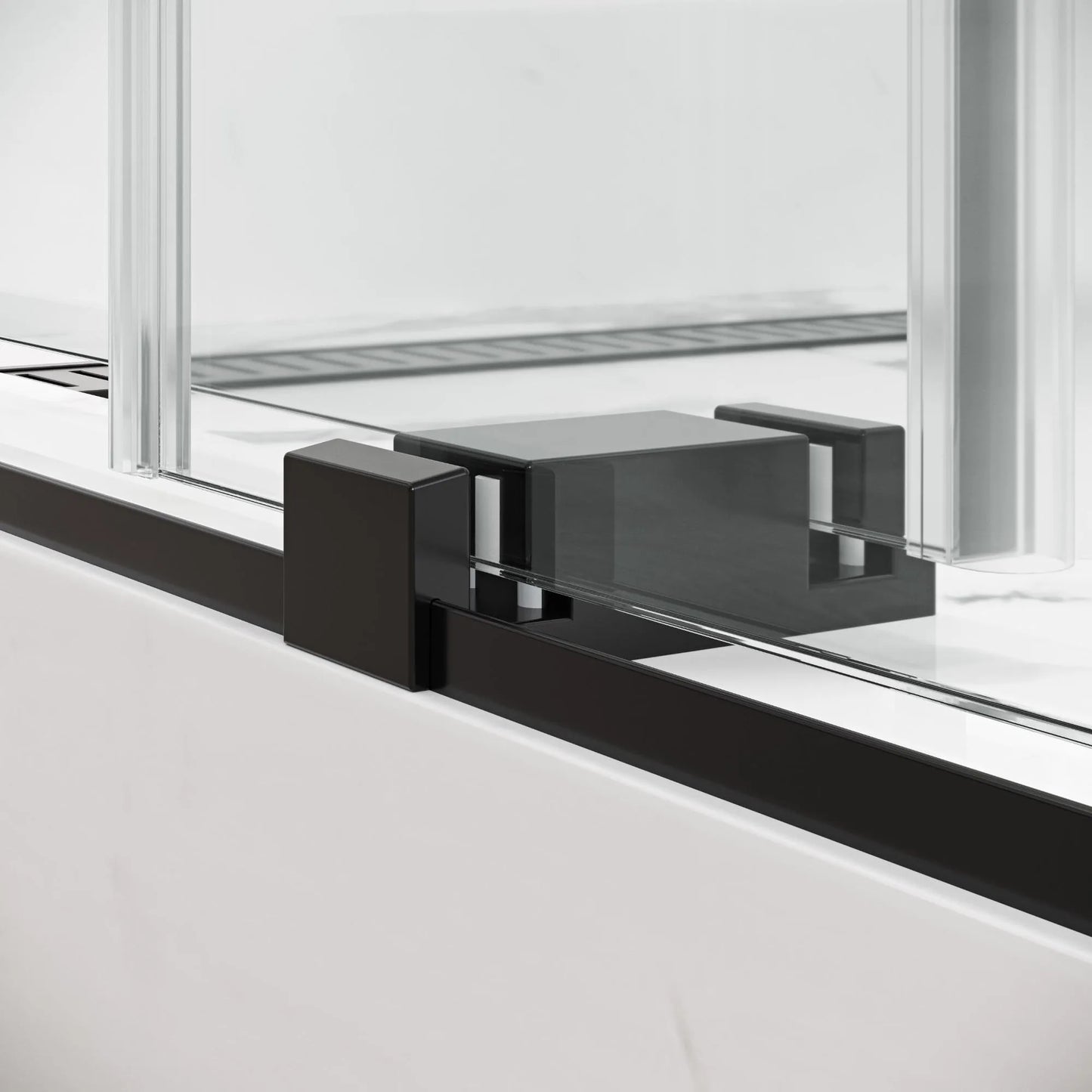 Verona Light Matte Black Bypass Sliding Shower Door (NJ)