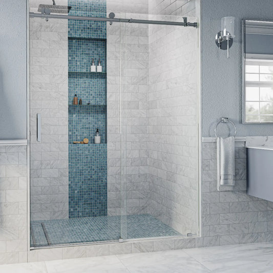 Alumni Brushed Stainless Sliding Shower Door (NJ)