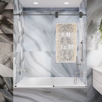 Cosmo Brushed Stainless Sliding Shower Door including Installation (NJ)