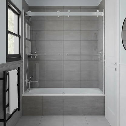 Verona Light Polished Chrome Bypass Sliding Shower Door (NJ)